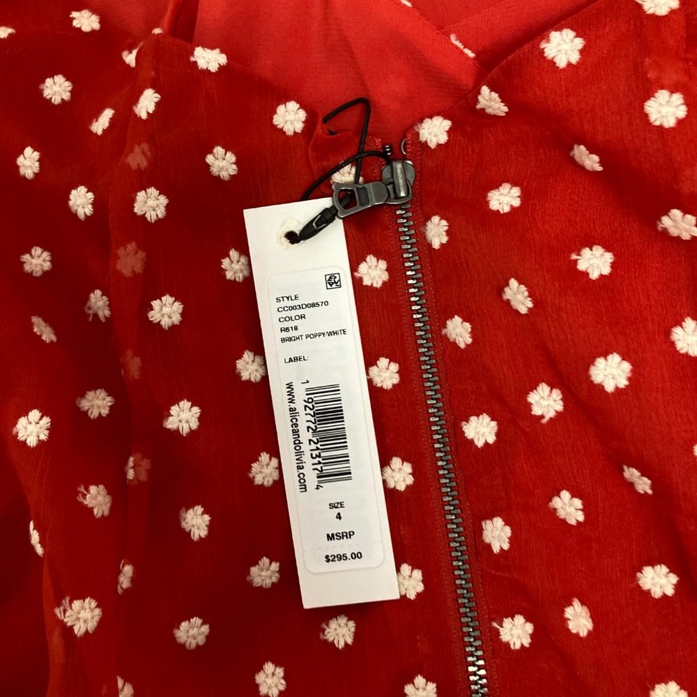 ALICE + OLIVIA Katie Floral Wrap Front Minidress - Picture 15 of 15